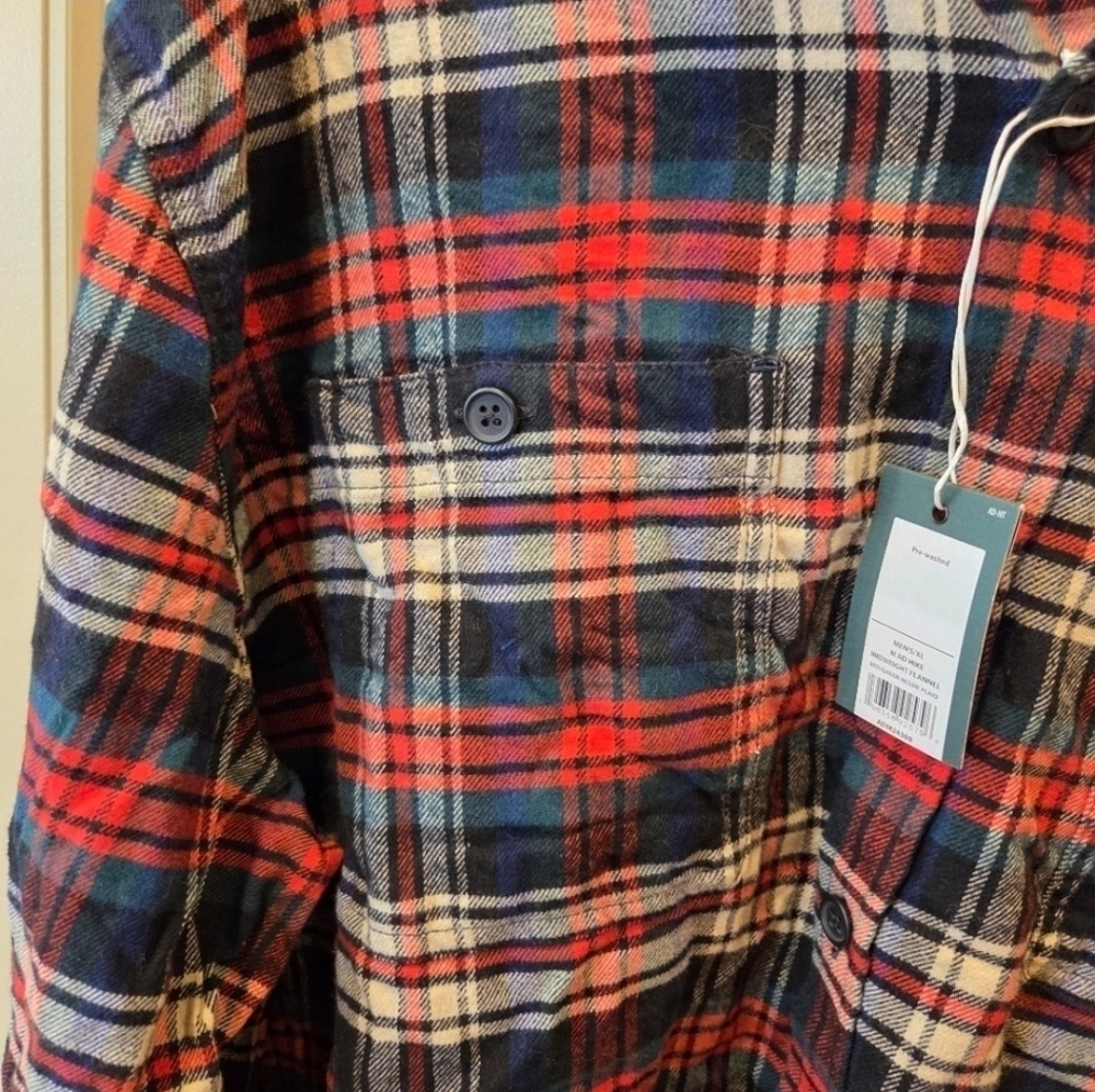 Alpine Design Mens XL Midweight Flannel Red Green Nessie Plaid Shirt New Outdoor - Picture 3 of 9